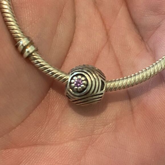 Authentic Pandora Hypnotic Purple Cubic Zirconia Charm - Picture 1 of 3